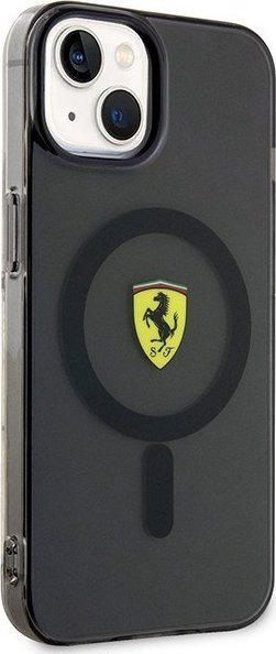 Маска за телефон Ferrari Translucent MagSafe, за iPhone 14 Plus, проѕирна, црна