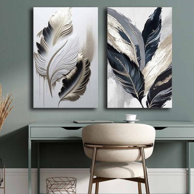 Set pikturash në kanavacë HomeMarkt Gobi HM4843, 45x70cm, abstrakte, shumëngjyrëshe