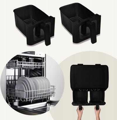 Fritezë ajri Zeegma Dual, 9L, 1700W, e zezë