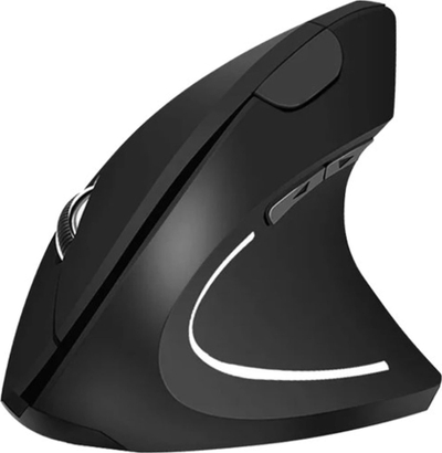 Maus vertikal ergonomik wireless, 6 butona, DPI i rregullueshëm, i zi