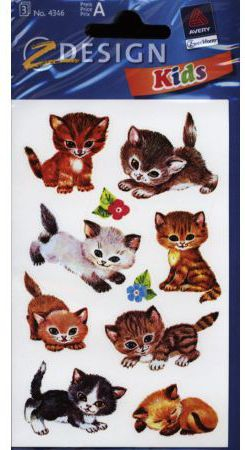 Ngjitëse për kalamaj Z-Design Kids Kittens 4346, mace të vogla, shumëngjyrëshe