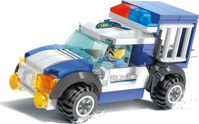 Set blloqesh ndërtimi Blocki MyPolice 2in1, 86 copa, 6+, blu me të bardhë