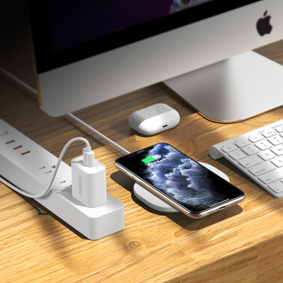 Karikues wireless Choetech T550 F, Qi, 15W, i bardhë