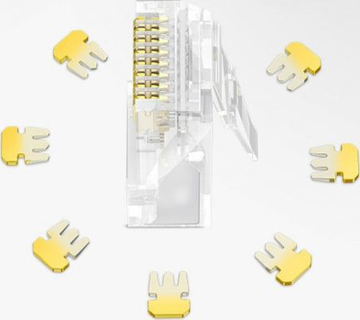 Set konektorësh RJ45 Ugreen 50961, 10 copë, Cat 6, transparent