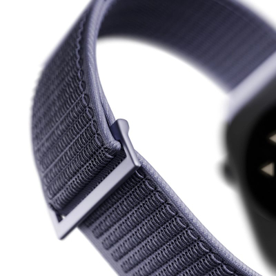 Rrip dore Puro Sport për Apple Watch, 44-49mm, tekstil, blu e errët