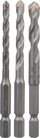 Set stërvitjesh për mur Bosch HEX-9 Ceramic 2608589527, 3 copa, diametra 5 6 8 mm, gri