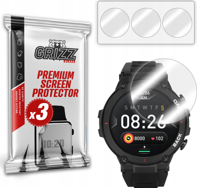 Folie mbrojtëse smartwatch Grizz për Garett GRS, 3 copë, hidrogel, transparente