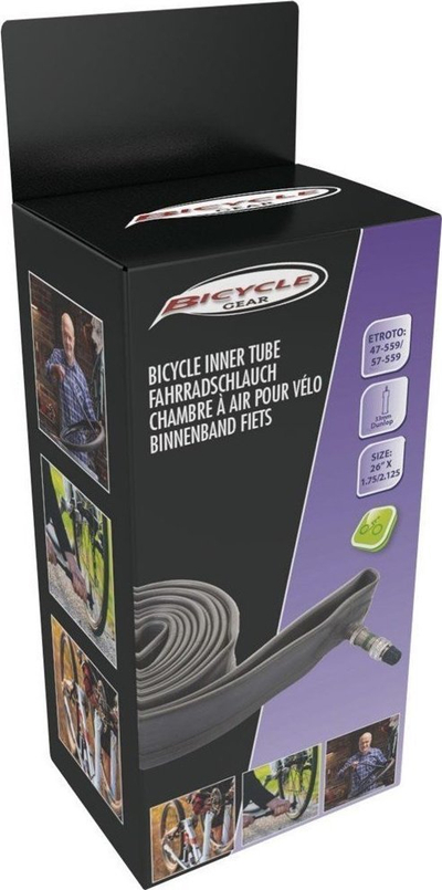 Kamer biciklete Bicycle Gear 26", 1.75/2.125, ventil Dunlop 33mm, gri