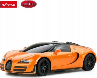 Makinë lodër me telekomandë Rastar Bugatti Vitesse, shkallë 1:24, portokalli me të zezë