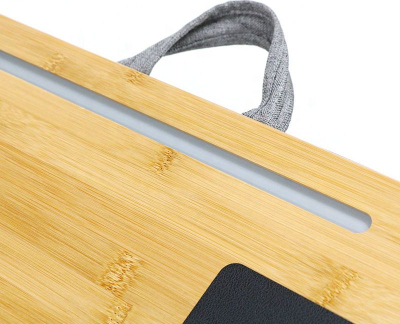 Tavolinë laptopi Mozos Ergo-wood, bambu natyrale, jastëk shkumë, kafe