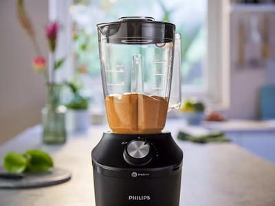 Blender me gotë Philips HR2291/01, 600W, 1.25L, i zi
