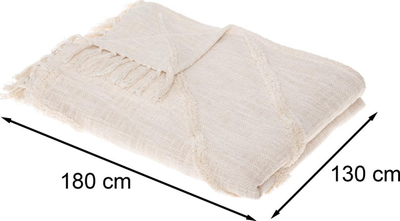 Mbulesë dekorative Atmosphera Bedspread Inca, 130x180cm, pambuk, ngjyrë krem