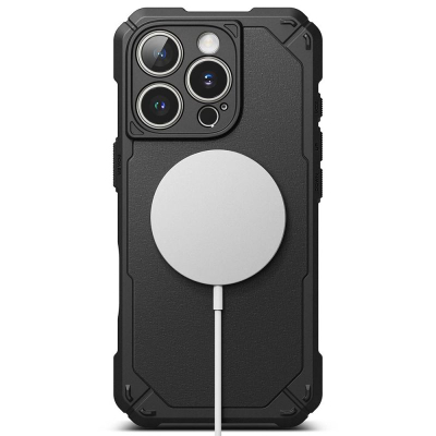 Kuti telefoni Ringke Rugged Gear Magnetic MagSafe, për iPhone 16 Pro, TPU, e zezë
