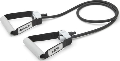 Лента за отпор Reebok Fitness RSTB-16077, прилагодлива, рачки од пена, црна