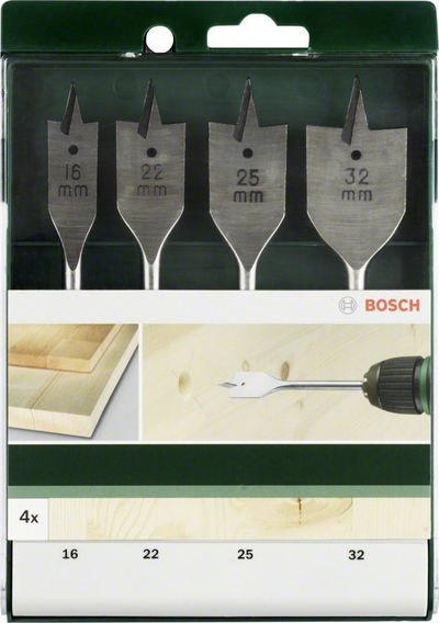Set stërvitjesh për dru Bosch, 4 copa, 16-32mm, metalik