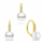 Set bizhuteri për femra Brilio Silver SET291Y, vathë + varëse, i artë/bardhë