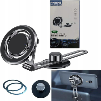 Mbajtës magnetik për telefon Saiji T10, për kokpit makine, MagSafe për iPhone, i zi