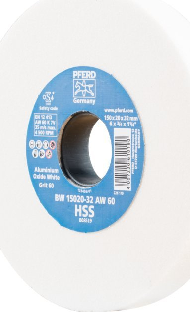 Disk bluarës PFERD BW 15020-32 AW 60, 150 x 20 x 32 mm, HSS, i bardhë