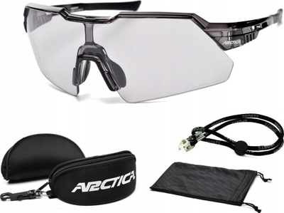 Syze sportive për biçikletë Arctica S-315G, xham polikarbonat transparent, UV400, kornizë e zezë