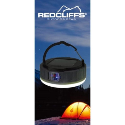 Llampë kampingu Redcliffs me solar dhe USB, 400 lumen, 800 mAh, e zezë