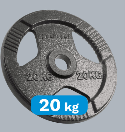 Диск за тег Rebel Active Olympic, 20 kg, отвор 51 mm со рачки, сив