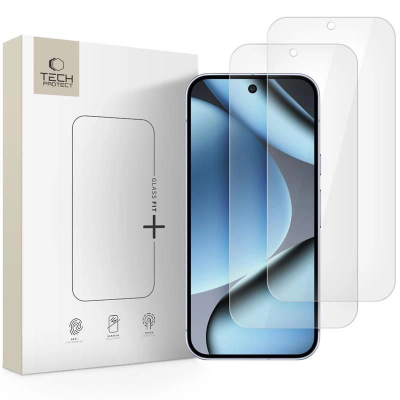 Xham mbrojtës Spigen Tech-Protect Glass Fit+, 2 copë, për Google Pixel 9 Pro XL 10 Pro XL, transparent