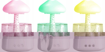 Lagështues ajri Mushroom, difuzer aromash, 150ml, LED, i bardhë