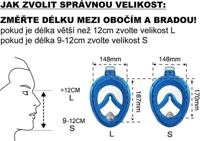 Маска full face за деца ACRA P1501 Junior, големина S, сина