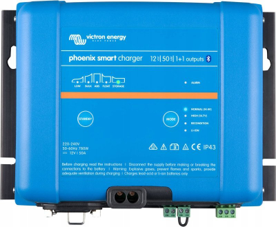 Karikues baterie Victron Energy Phoenix Smart IP43 12V 50A me 3 dalje, me Bluetooth, blu