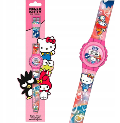 Orë dore Hello Kitty Printed LED, për kalamaj, rozë