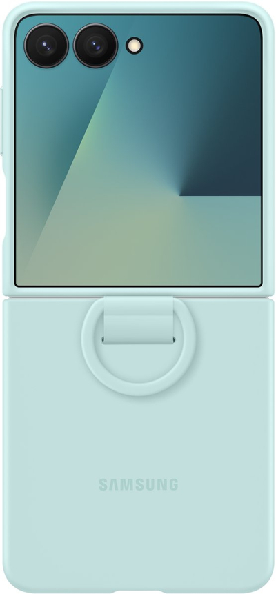 Maskë telefoni Samsung Ring Case Silicone, për Galaxy Z Flip7, me unazë, mint