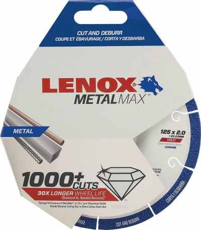 Метален сечачки диск ЛЕНОКС МЕТАЛМАКС LX2044469, 125mm, 2.0mm, 22.23mm