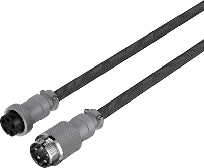 Kabllo spiral HyperX USB, USB C në USB A, me aviator 5 pin, gri