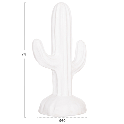 Kaktus dekorativ dyshemeje HM4386.02S, MDF, 42x30x74cm, i bardhë