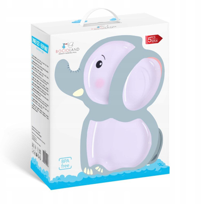 Сет садови за бебиња Bocioland Elephant, 5 делови, меламин, шарен