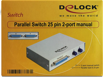 Switch paralel Delock 87618, 2 porta, Sub D 25 pin, gri