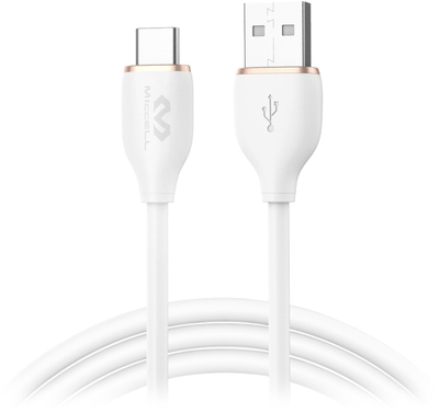 Kabllo USB në USB C Miccell VQ D09, 3A, 1.5m, e bardhë