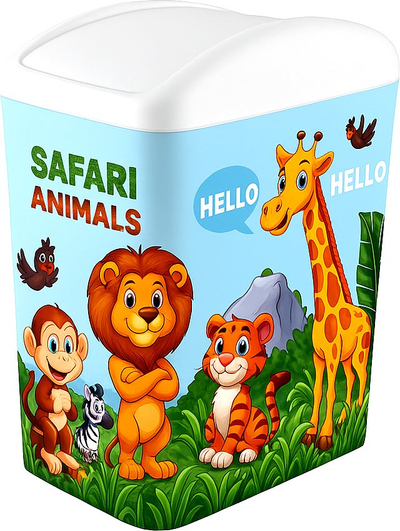 Канта за отпадоци Turan Kitchen Safari Animals, 10L, пластика, крем
