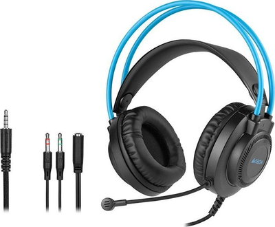 Kufje gaming A4Tech FStyler FH200i, me mikrofon, 3.5mm, të zeza me blu