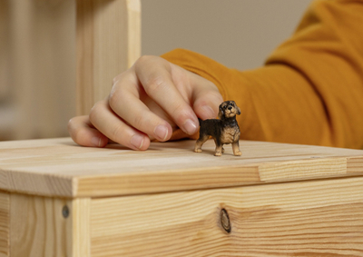 Figurinë lodër Schleich Farm World, qen Dachshund me qime të ashpra