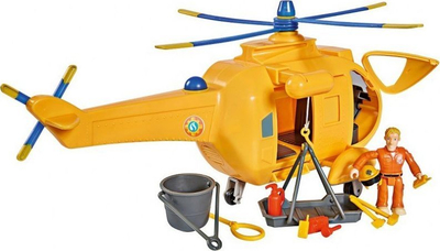 Lodër helikopter Fireman Sam Wallaby 2, me figurë, me drita dhe tinguj, i verdhë