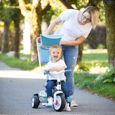 Tricikel Smoby Baby Balade, 3 në 1, me tendë dielli, blu