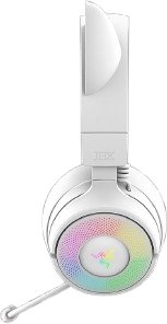 Kufje gaming Razer Kraken Kitty V3 Pro, wireless edhe me kabllo, me drita RGB, të bardha