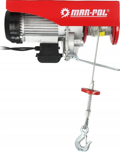 Vinç elektrik me kabllo, 1000 kg, 1300 W, i kuq