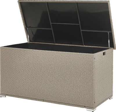 Kuti për rujtje për kopësht Beliani MODENA, ratan PE, 155 cm, taupe