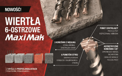 Stërvitëse betoni Makita SDS Max Maxi Mak 6 B, 12mm, 340mm, metalike