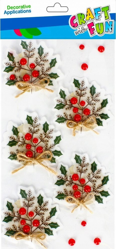 Stickerë dekorativë 3D Craft with Fun Twigs, set 5 copë, motive festive, shumëngjyrësh