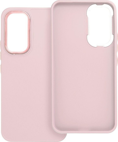 Maskë telefoni Frame për Samsung Galaxy A54 5G, me kornizë kamere, silikoni, rozë e çelët