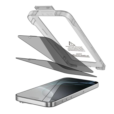 Xham mbrojtës Hofi Tech-Protect Quick Set Spy+, 2 copë, privacy, për iPhone 16 Pro Max, i zi