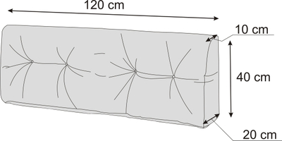 Jastëk mbajtës HOBBYGARDEN LEO, 120x40 cm, për stol paletash, ngjyrë antracit